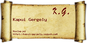 Kapui Gergely névjegykártya